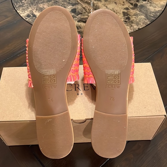New With Box J. Crew Raffia Slide Sandals Size 7.5 - Picture 3 of 6